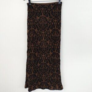 Millma Bolivia 100% Alpaca Maxi Skirt Size M Brown Boho Art to Wear